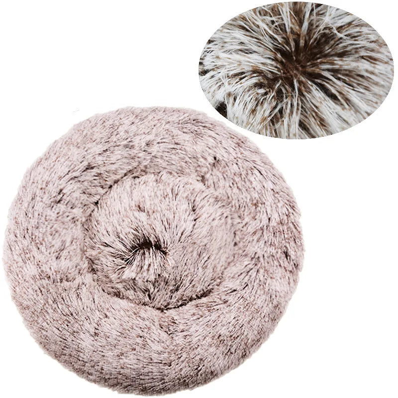 Cama redonda para mascotas de 40-90cm y 6 tamaños, cama para perros grandes, cama para gatos súper suave, casa para perros de peluche para perros medianos, casa para dormir cálido en invierno