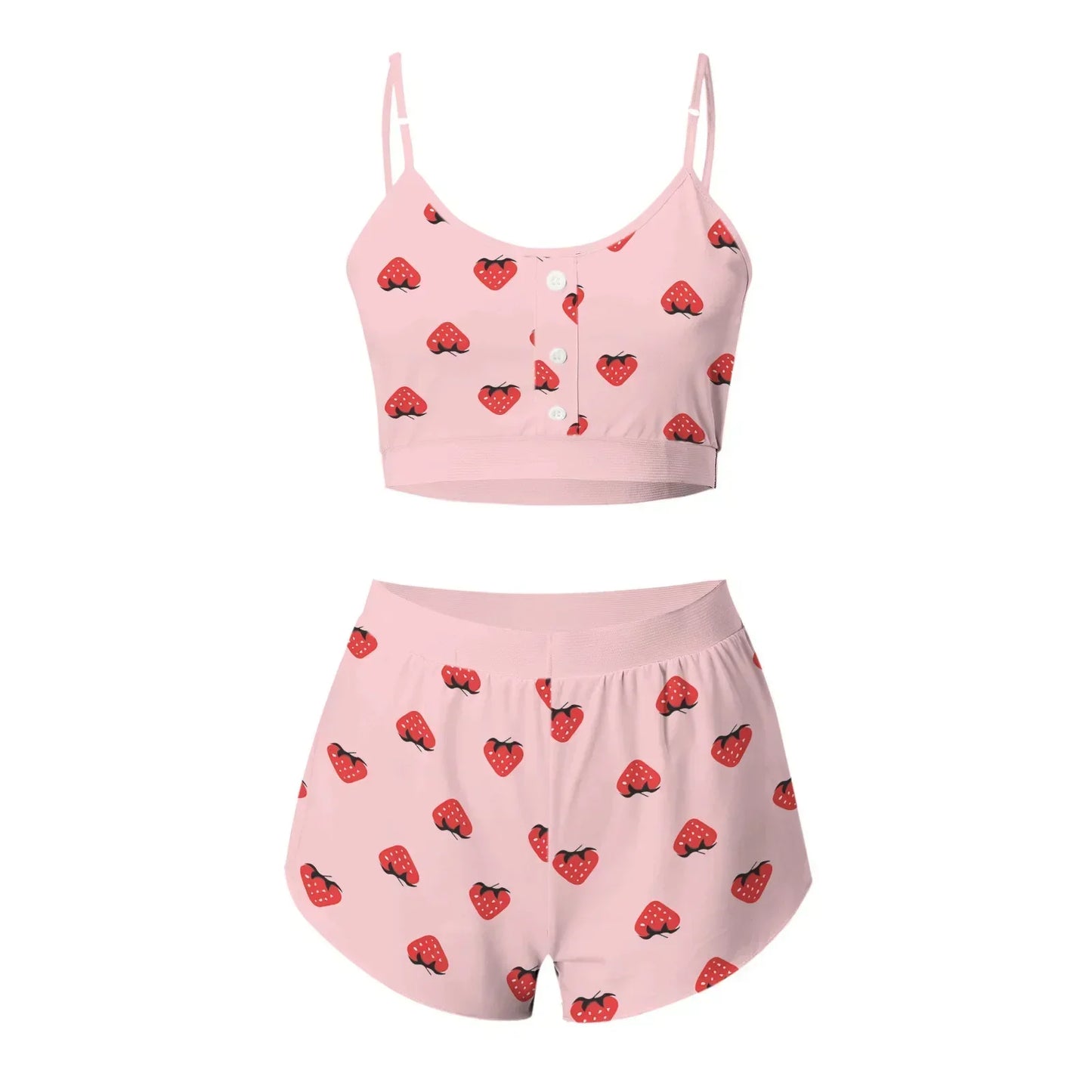 Ropa de dormir para mujer, conjunto de pijamas suspendidos para el hogar con estampado de mariposas y labios, chaleco, sujetador, Top, ropa de dormir corta, lencería, camisón para mujer