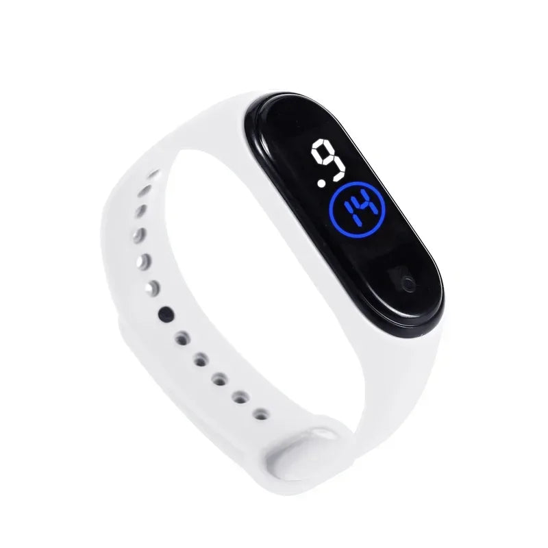 Reloj deportivo resistente al agua para niños, reloj Digital LED con pantalla táctil inteligente, correa de silicona de dos tonos, reloj para hombres y mujeres, reloj para estudiantes