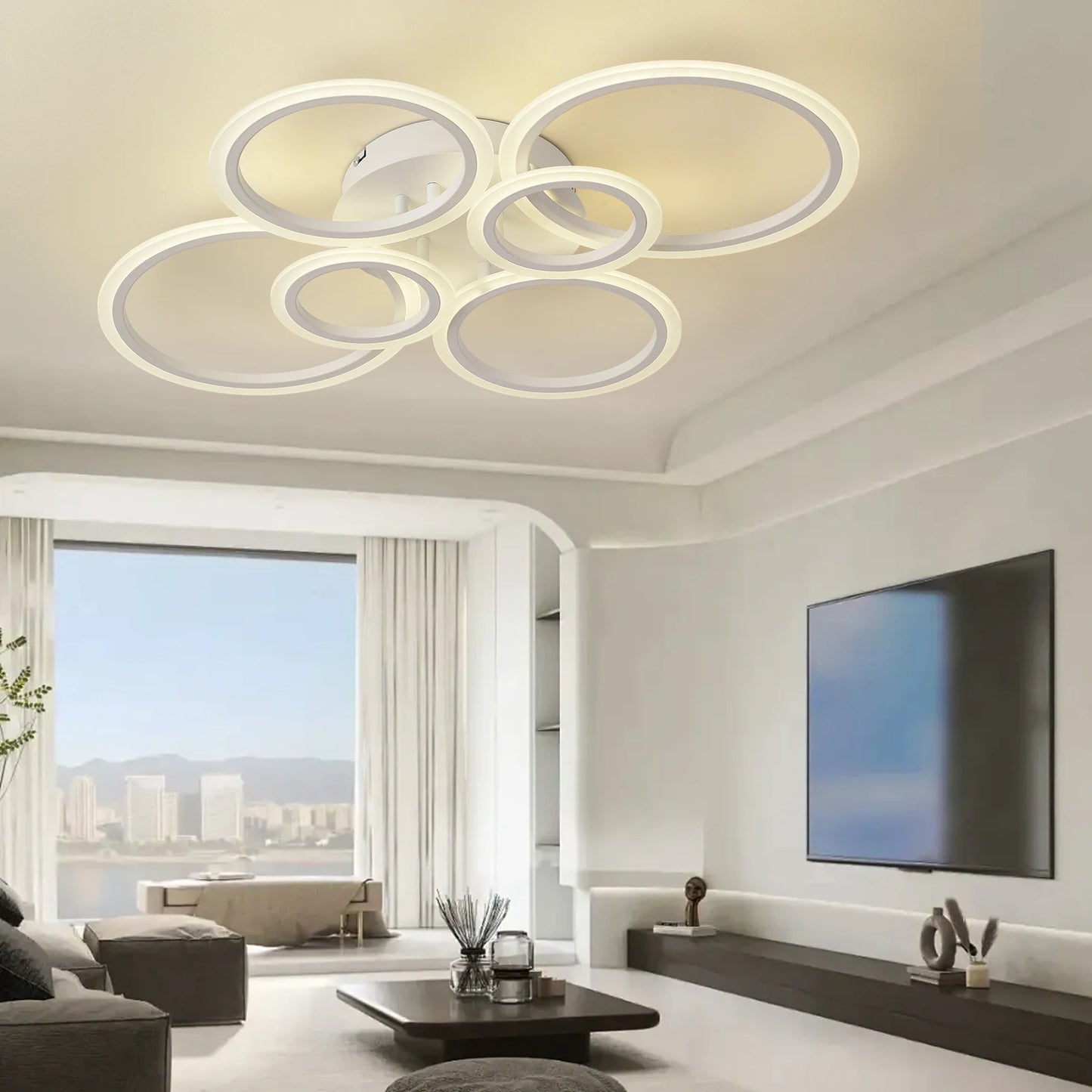 Lámpara de techo Led de bajo ruido, sala de estar, mesa de comedor, dormitorio, luces de cocina, lámparas de decoración del hogar en blanco y negro, accesorios
