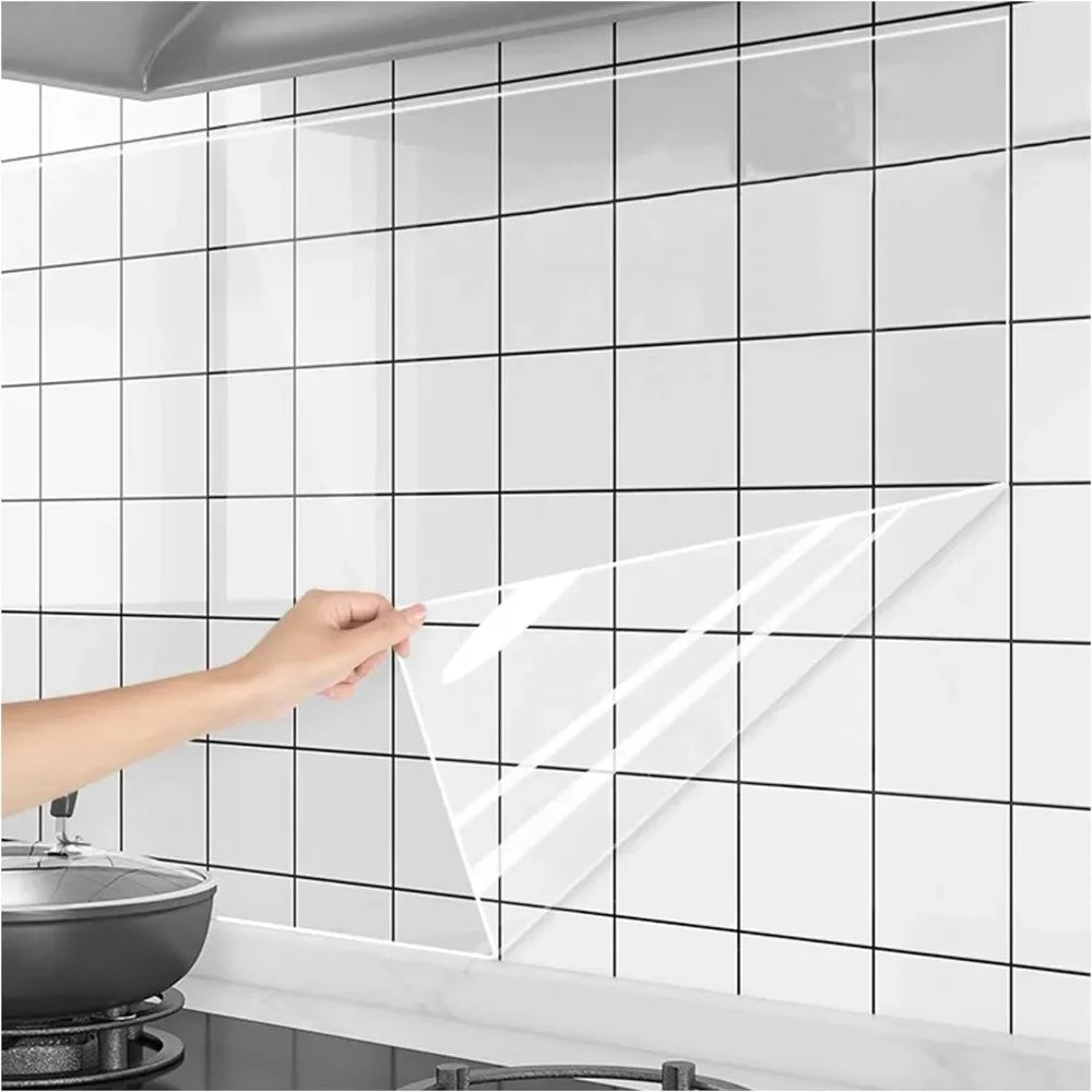 Película protectora de pared para cocina, pegatina de pared a prueba de aceite, armario de estufa, papel tapiz autoadhesivo resistente al calor, decoración impermeable