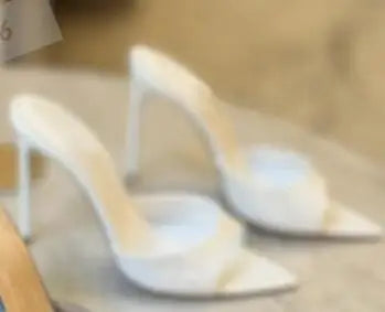 Cielo Azul Satén Tacón Alto Mules Rosa Borgoña Punta Puntiaguda Zapatillas Modernas Slip-On Vestido Elegante Sandalias Zapatos de Banquete Poco Profundos