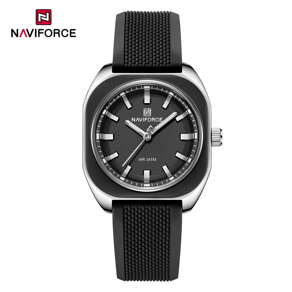NAVIFORCE, reloj para mujer, marca superior, moda de lujo, reloj de pulsera Original para mujer y niña, pulsera de goma de silicona, reloj informal para mujer 5061