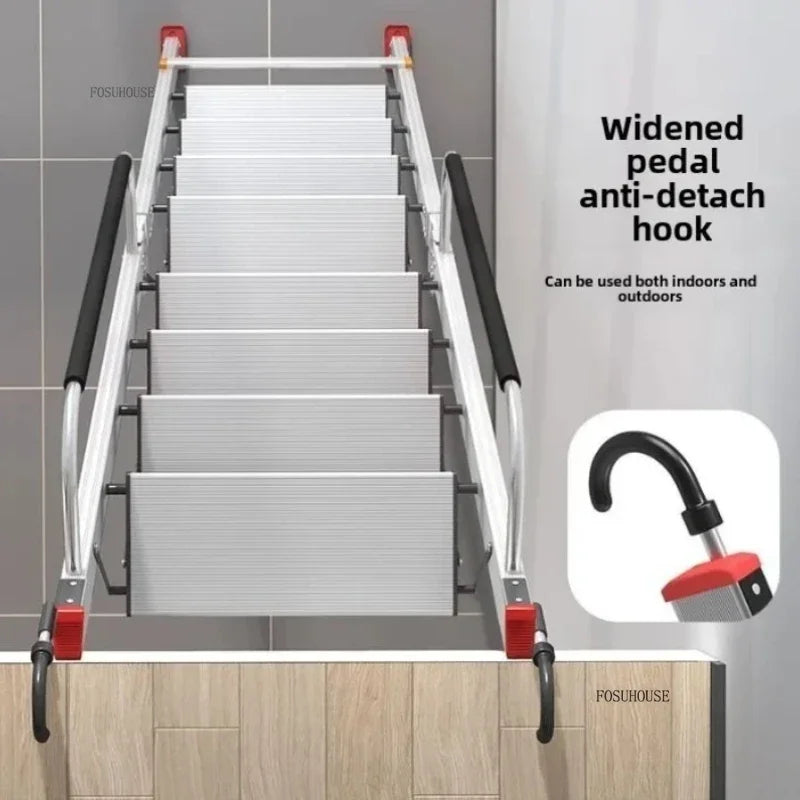 Portable Folding Ladder Household Aluminum Alloy Ladders Straight Ladder Home Furniture Escalator Mobile Climbing Stairs y