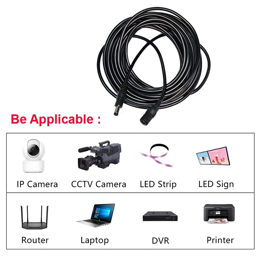 10M/5M 5,5mm * 2,1mm conector de alimentación CC Cable de extensión adaptador Jack Cable DC hembra macho extensión enchufe externo