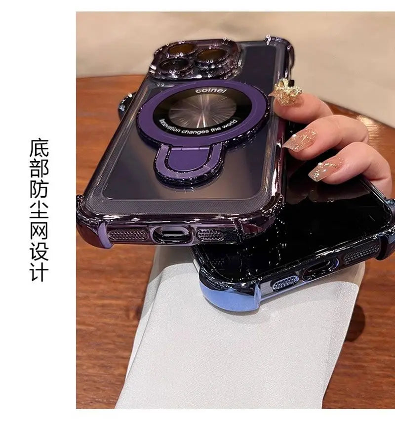 Para realme 15 Pro Funda de lujo galvanizada de silicona transparente soporte cubierta para realme 15Pro Funda de parachoques a prueba de golpes