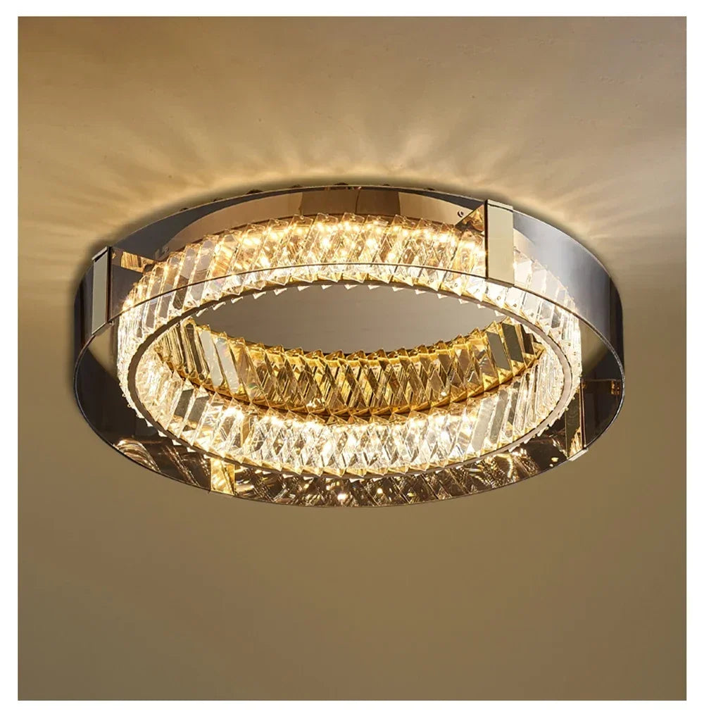 Luces de techo de cristal, luces LED, candelabro de techo moderno, lámparas regulables de lujo, decoración de habitación, Plafonnier, decoración del hogar para dormitorio