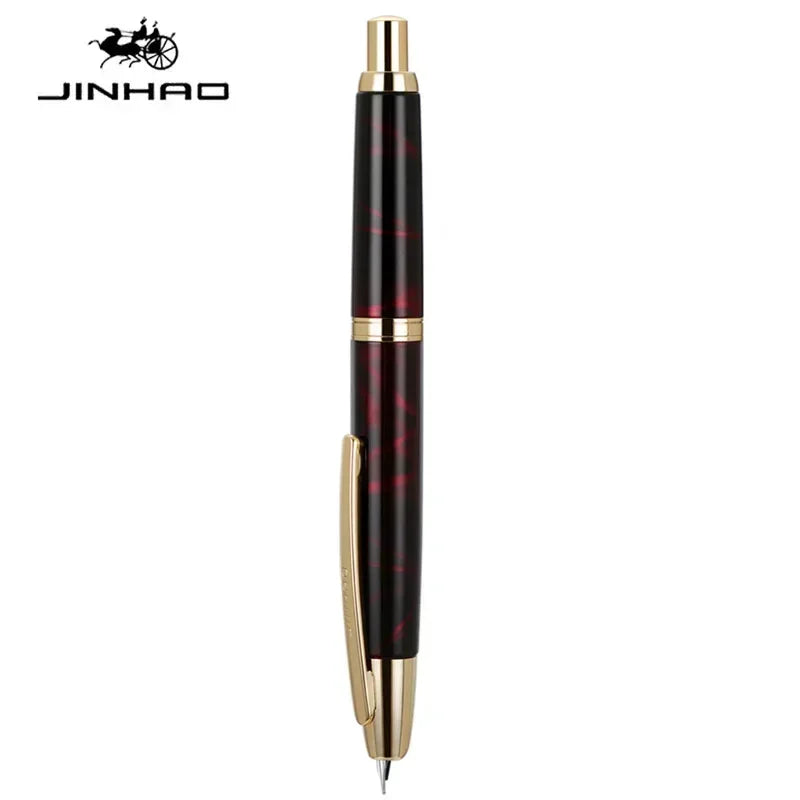 JINHAO 10 pluma estilográfica de prensa, punta retráctil EF/F de Metal con Clip, convertidor de pluma de tinta para escribir, suministros escolares, papelería PK A1 A2