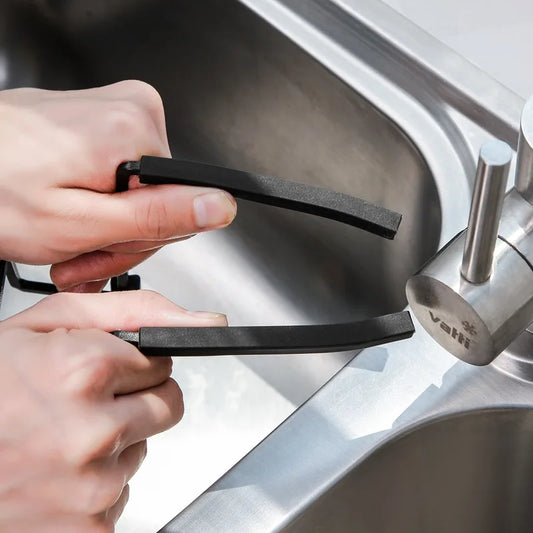 Organizador de fregadero metálico para cocina, estante de pared con ventosas para esponjas, jabón y paños de cocina