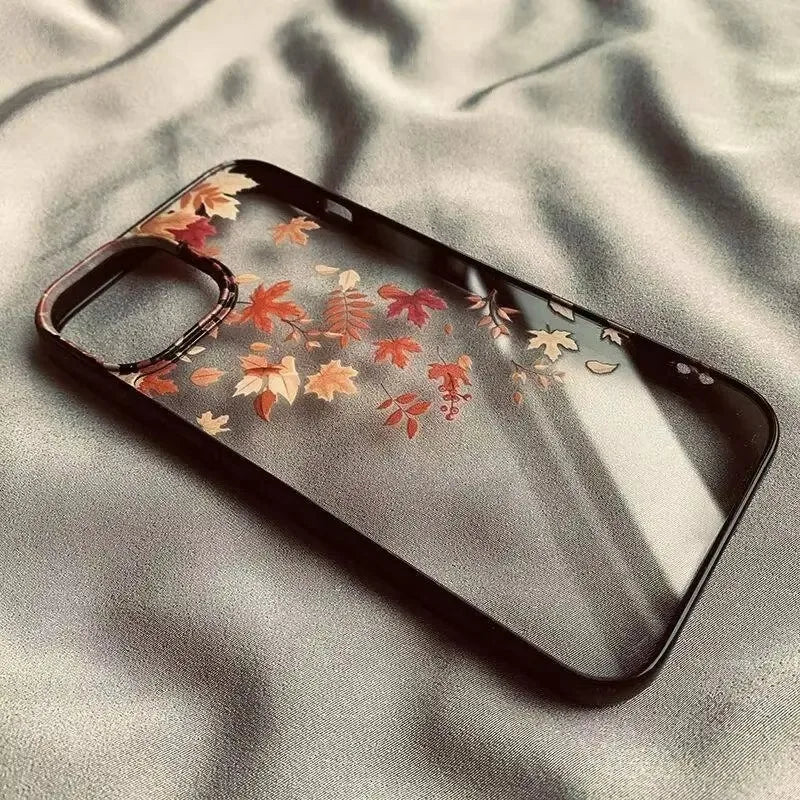 Funda de teléfono de hojas caídas a la moda para Xiaomi Redmi 14C 13C 12C 4G Poco X6 X5 Pro Redmi Note 12 11 13 Pro Plus 5G funda de hoja de arce