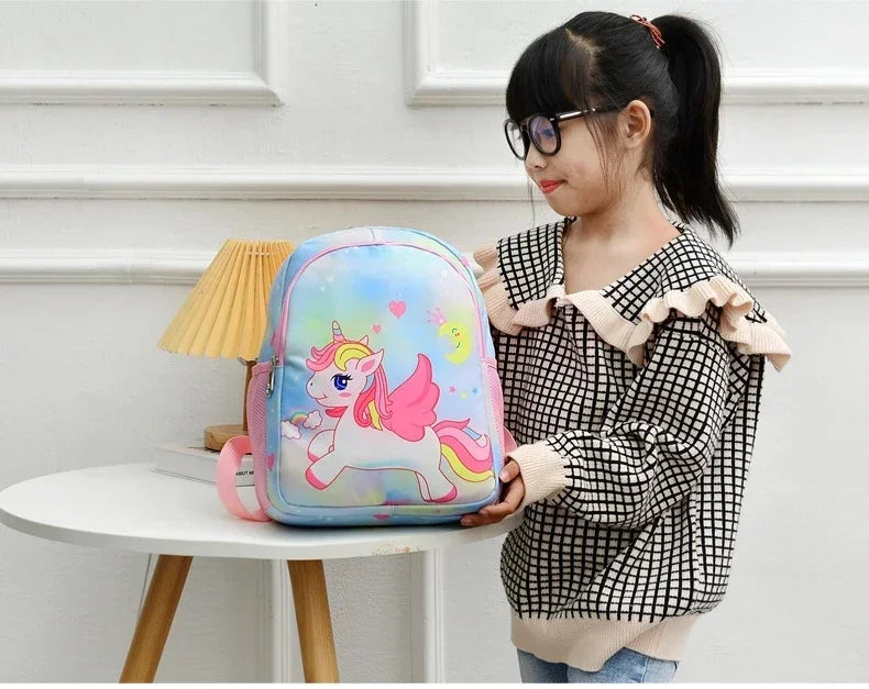 Nueva mochila para niños, bonita mochila escolar con estampado de sirena y unicornio de dibujos animados, mochila escolar ligera para guardería