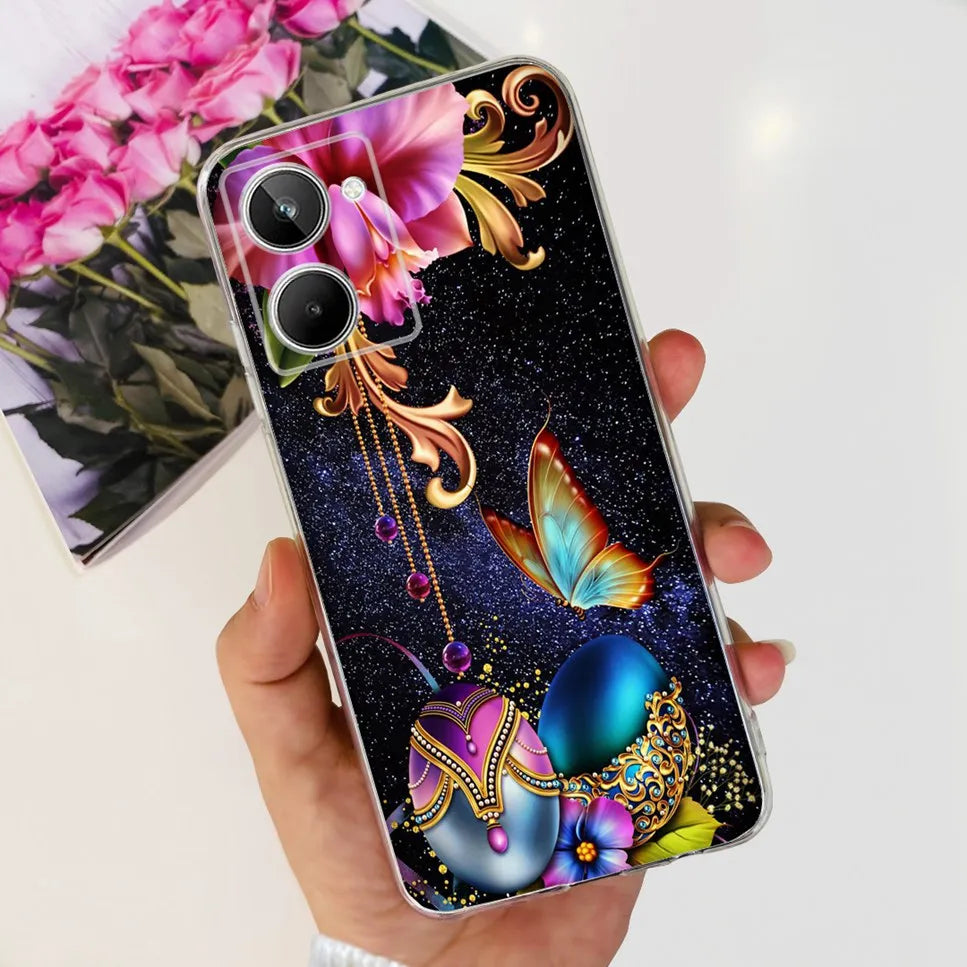 Para Realme 10 4G RMX3630 funda de teléfono suave de silicona TPU a prueba de golpes para Realme 10 funda protectora trasera con diseño de dibujos animados bonitos