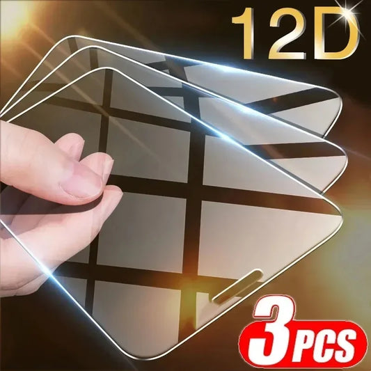 3 piezas de vidrio templado para iPhone 14 13 12 11 15 Pro Max Mini Protector de pantalla para iPhone 17 XR XS MAX 7 8 Plus 16 vidrio protector
