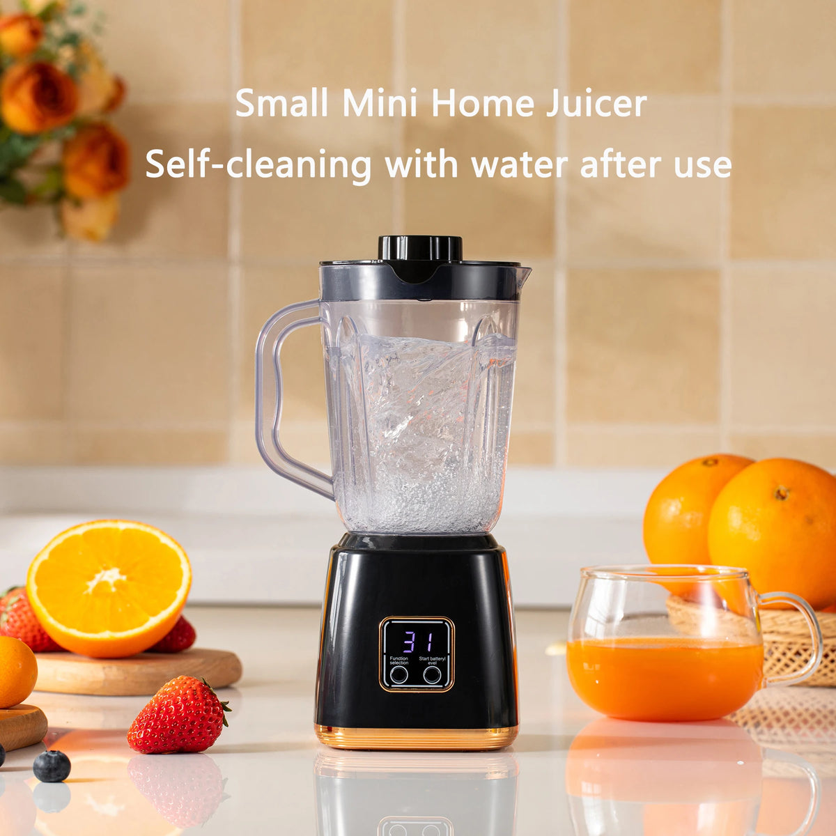 Exprimidor de Frutas Pequeño para el Hogar, Ideal para Preparar Smoothies y Batidos, Brinda Nutrición Instantánea