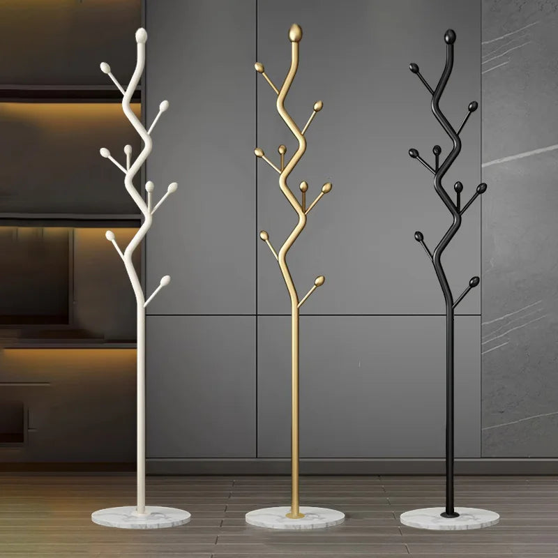 Perchero vertical moderno de metal - con base de mármol |   Diseño exquisito y sencillo, perchero y colgador de abrigos independiente para recibidor.