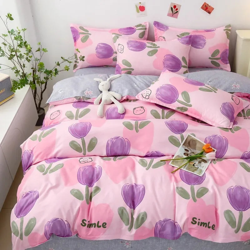 Juego de fundas de edredón de tamaño King de dibujos animados, 220x240, agradable para la piel, manta, funda de edredón y funda de almohada