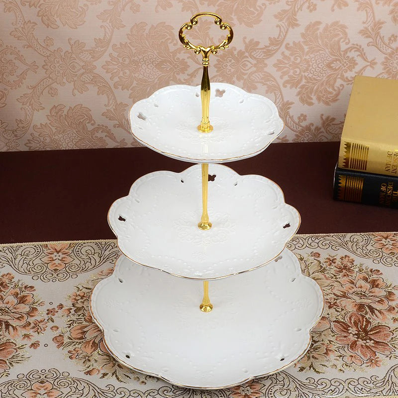 Soporte para plato de pastel de 3 capas, soporte para pastel con mango, soporte de Hardware para hacer fiesta de boda, plato de postre para magdalenas de resina, soporte para servir