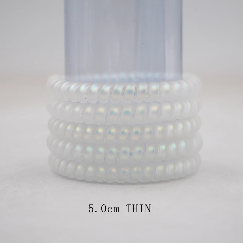 Banda elástica para el cabello, banda para el pelo con cable en espiral esmerilado, lazo para el pelo, Goma elástica para la cabeza, color liso mate, 5 unidades por juego, nueva moda