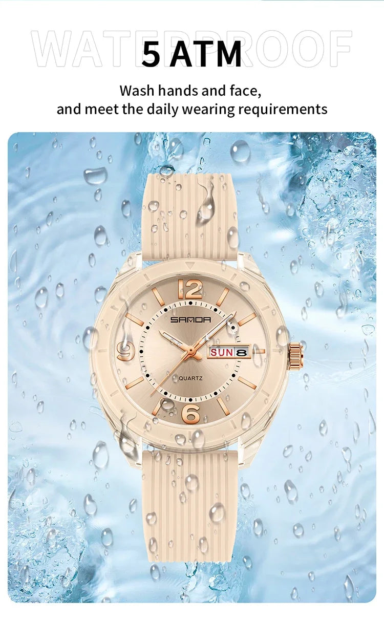 Reloj de Pulsera SANDA para Mujer, Nuevo, Moderno, Deportivo, de Cuarzo, con Fecha, Semana, Resistente al Agua, Luminoso, Elegante
