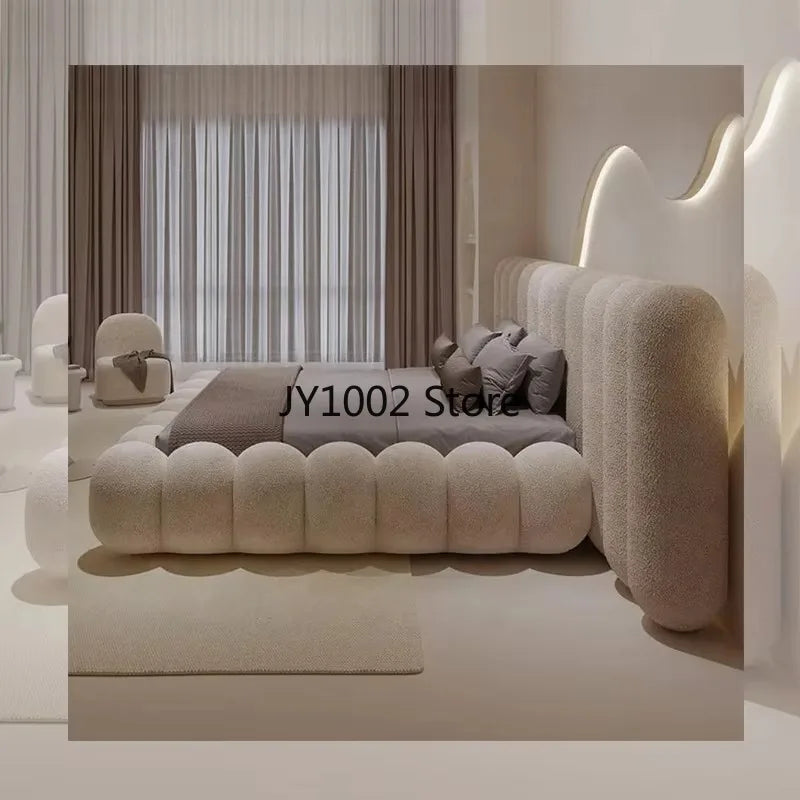 Muebles de Dormitorio Personalizados, Camas Tapizadas en Tela, Camas Modernas de Lujo, Camas King Size, Queen Size, Camas Dobles con Estructura de Madera