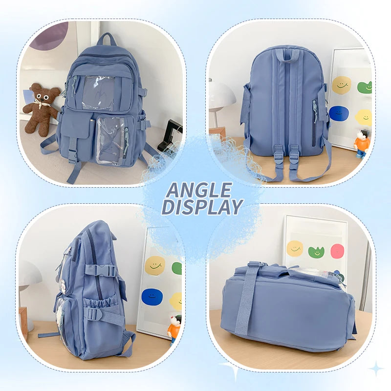 Nueva Mochila de Nailon Linda y Práctica para Niñas, Estudiantes y Mujeres, Mochila Escolar con Múltiples Bolsillos