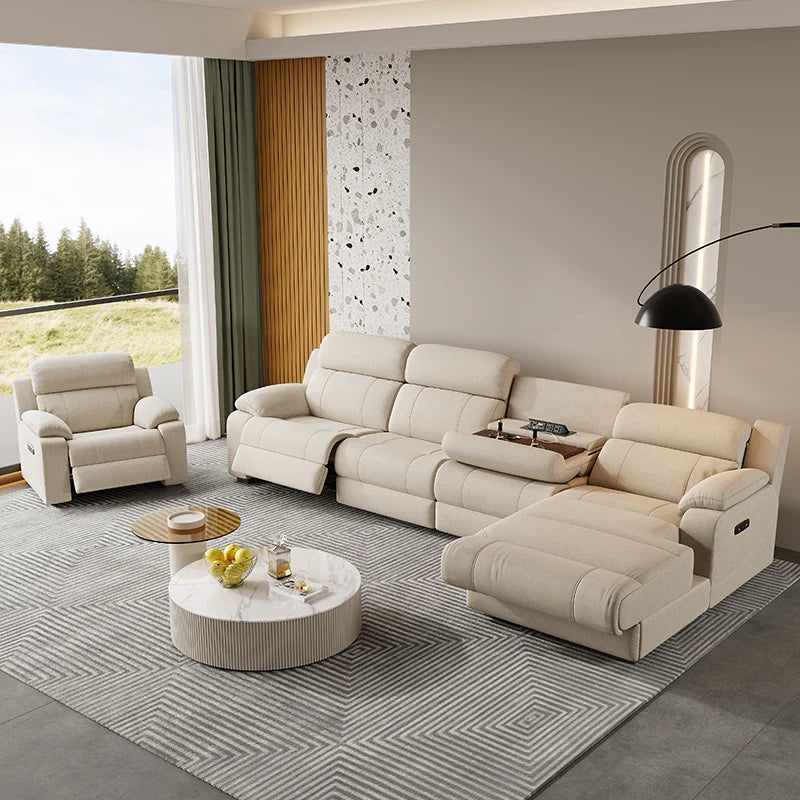 Sofá de tela eléctrico multifuncional, chaise longue recta ajustable, cómodo, individual, para varias personas, mueble para el hogar