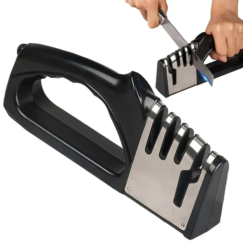 Afilador de cuchillos de cocina de 4 segmentos, Base antideslizante portátil multifuncional, accesorios de utensilios de cocina para el hogar