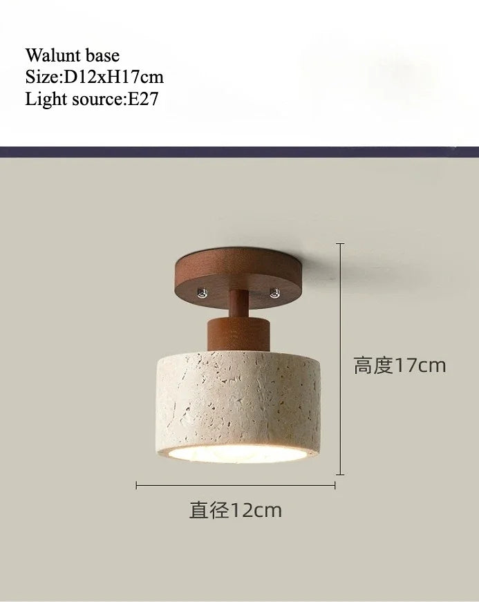Lámpara de techo LED de piedra travertino, accesorio de iluminación para pasillo, sala de estar, comedor, decoración de dormitorio, lámpara de techo