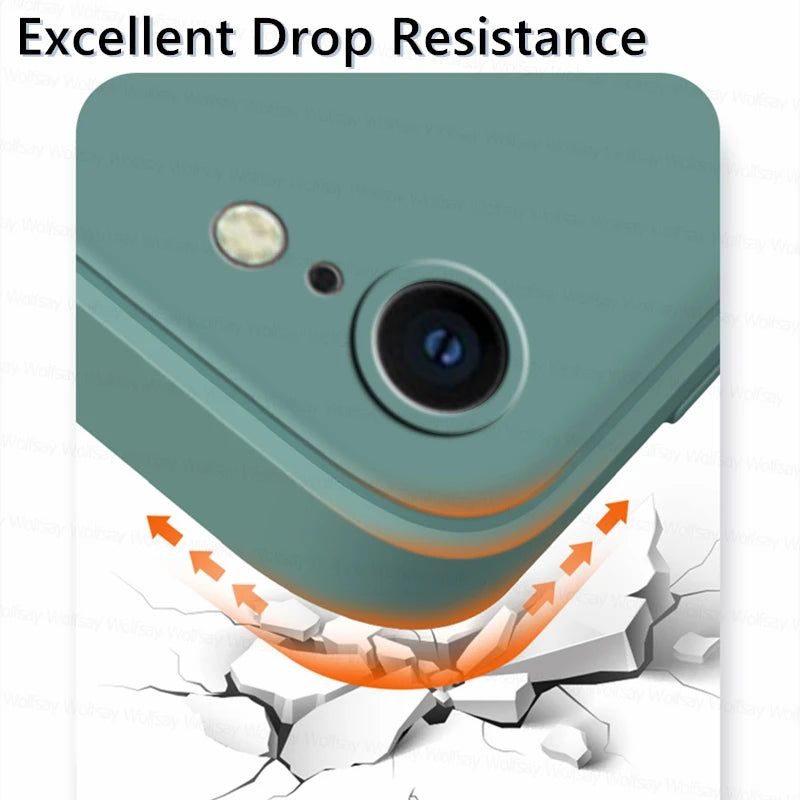 Para iPhone 8 funda para iPhone SE 2022 2020 7 8 Plus funda de lujo a prueba de golpes suave TPU silicona líquida funda trasera de teléfono