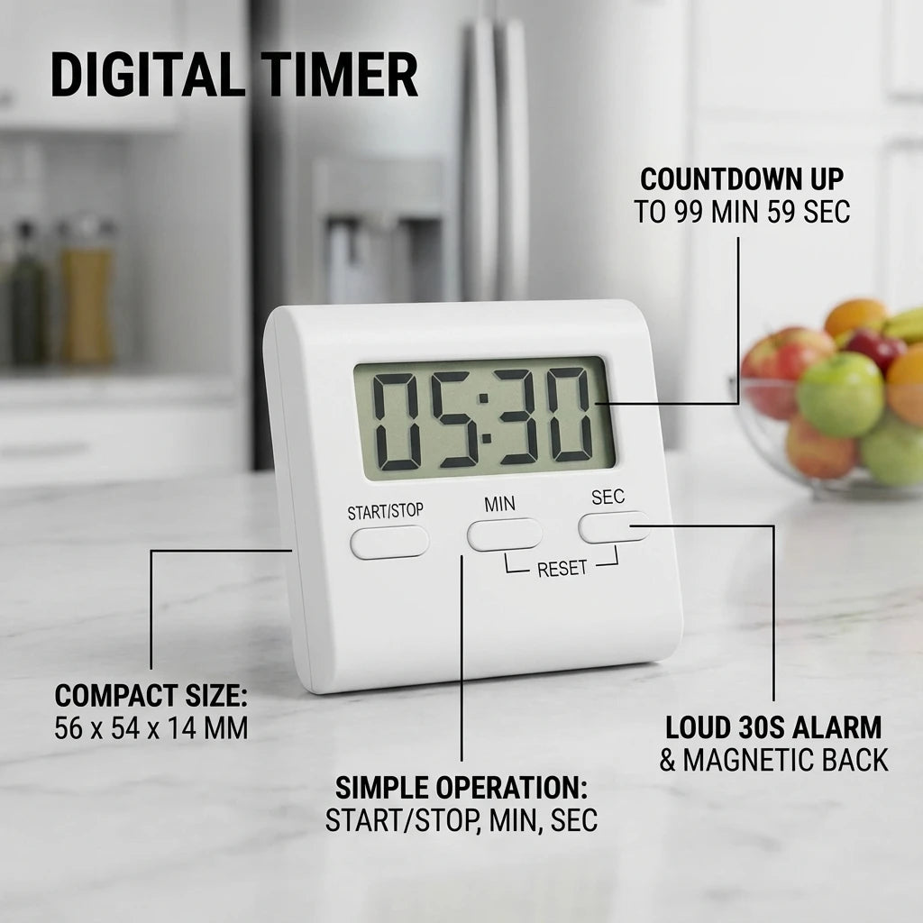 Temporizador de cocina Digital, LCD magnético, cuenta atrás Manual, temporizador de cocina, utensilios de cocina mecánicos