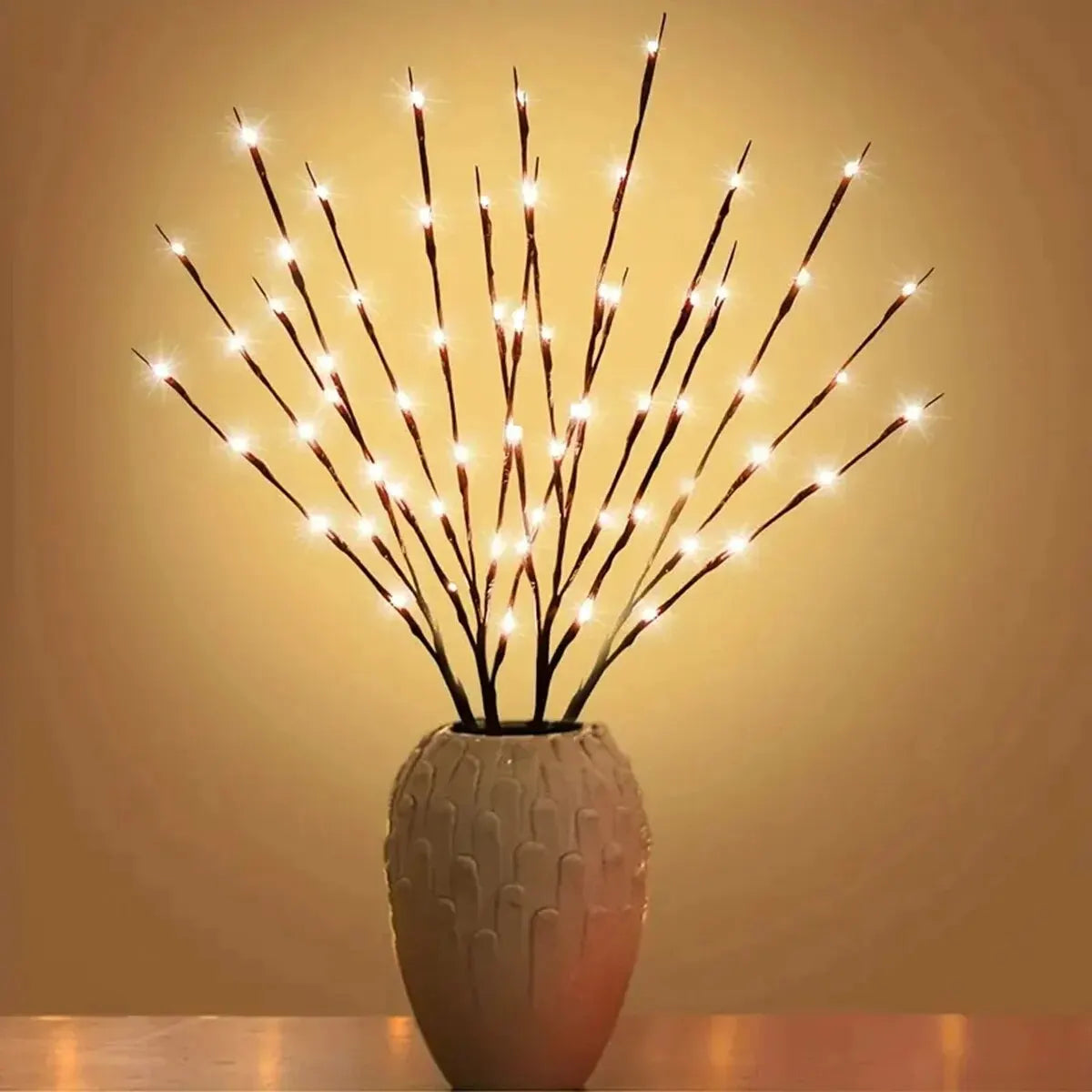 Luces LED de rama de árbol para decoración navideña, 1 piezas, 20LED, funciona con pilas, para el hogar, jarrón interior, Festival de vacaciones