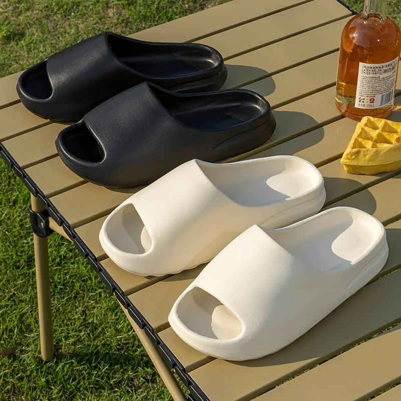 Zapatillas de hombre, sandalias para el hogar, parejas, suelas gruesas para el hogar, sandalias suaves antideslizantes y resistentes al desgaste, tobogán yzy de coco para interiores