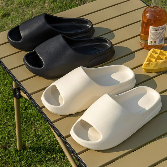Zapatillas de hombre, sandalias para el hogar, parejas, suelas gruesas para el hogar, sandalias suaves antideslizantes y resistentes al desgaste, tobogán yzy de coco para interiores