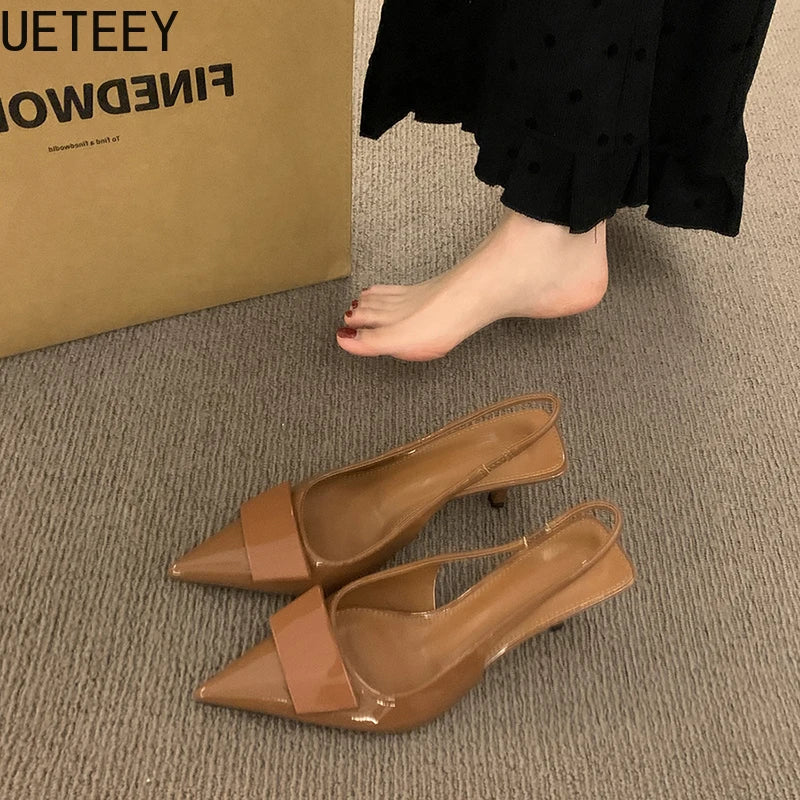 Sandalias de tacón alto para mujer, estilo de moda con punta en pico, diseño para banquetes y fiestas, verano 2026
