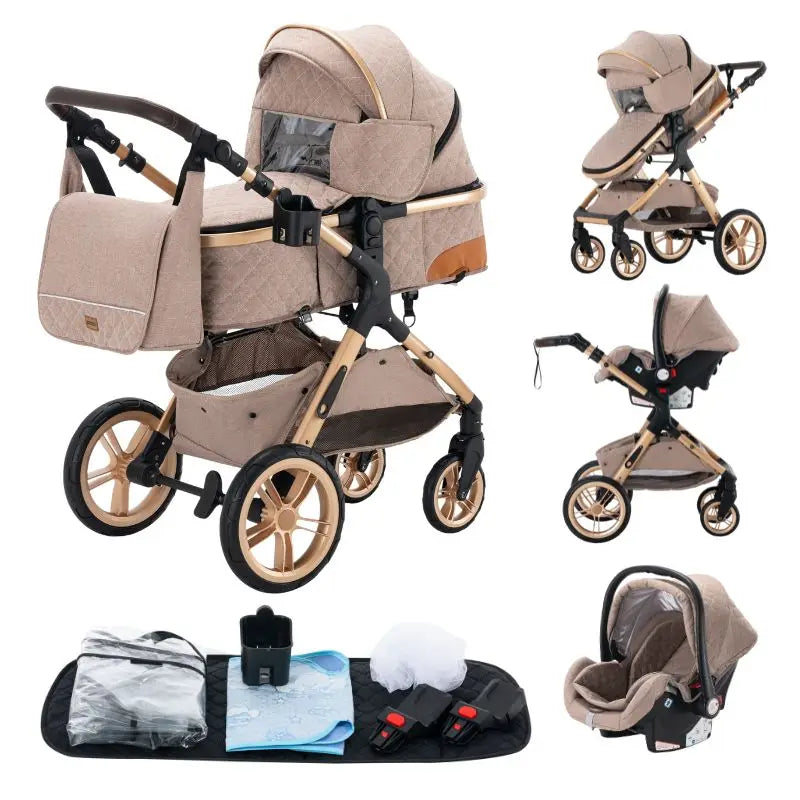 Sistema de viaje 3 en 1 para bebés, cochecito ligero para recién nacidos, plegable compacto, cochecito de invierno, cochecito para bebés, todoterreno