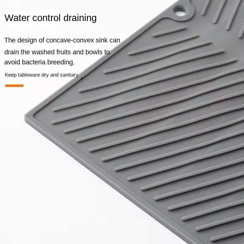 Almohadilla de drenaje de silicona para secado de ollas, tapete para escurrir platos para vajilla de cocina, esteras antideslizantes, posavasos antiescaldaduras, utensilios de cocina, 1 ud.