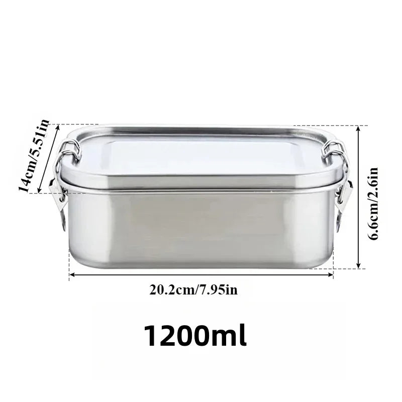 Lonchera de Acero Inoxidable 304, Hermética y a Prueba de Fugas, Bento Box de 1/2 Capas, Contenedores para Almacenamiento de Alimentos con Cierre para Adultos