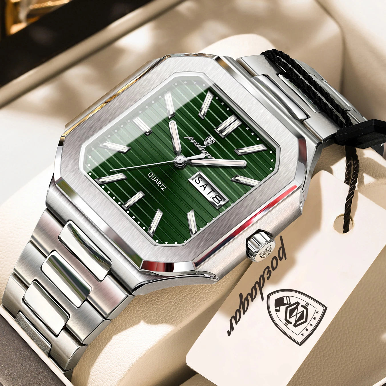Reloj POEDAGAR de negocios para hombre, resistente al agua, luminoso, con fecha, semana, relojes clásicos para hombre, Reloj de pulsera de cuarzo de acero inoxidable para hombre