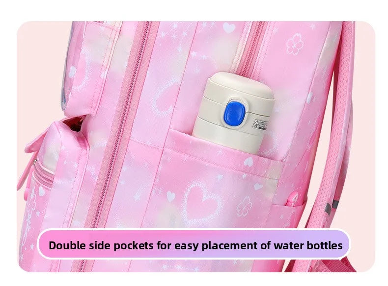Mochila Escolar 2026 con Colgante de Amor, Juego de 3 Piezas, Decoración de Mariposas, Mochilas Escolares para Niñas, Estilo Princesa