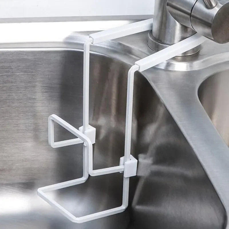 Organizador de fregadero metálico para cocina, estante de pared con ventosas para esponjas, jabón y paños de cocina