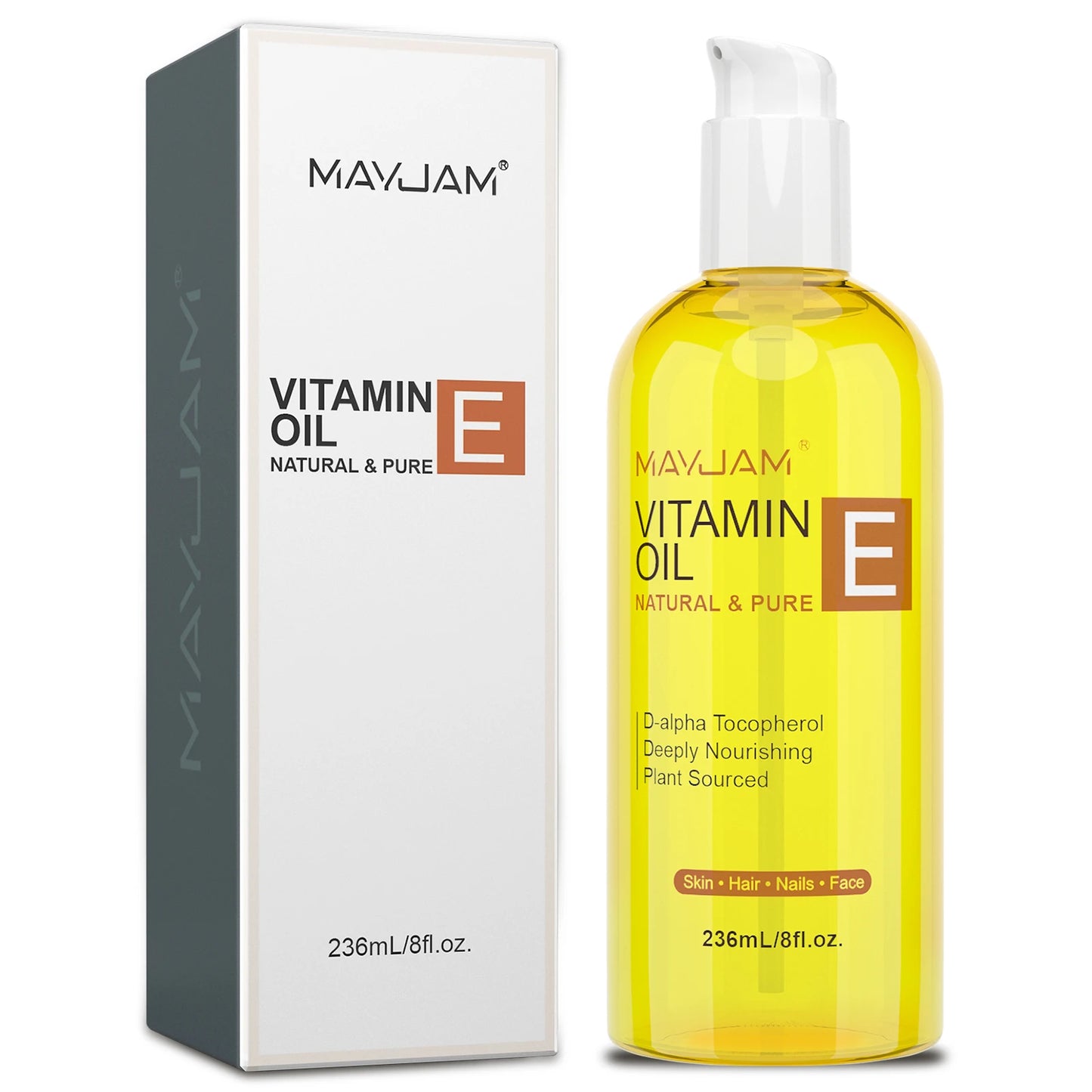 MAYJAM Aceite de vitamina E natural y puro Cuidado de la piel Hidratante Ilumina el tono de la piel 118 ml 236 ml Aceite para el cuidado de la cara