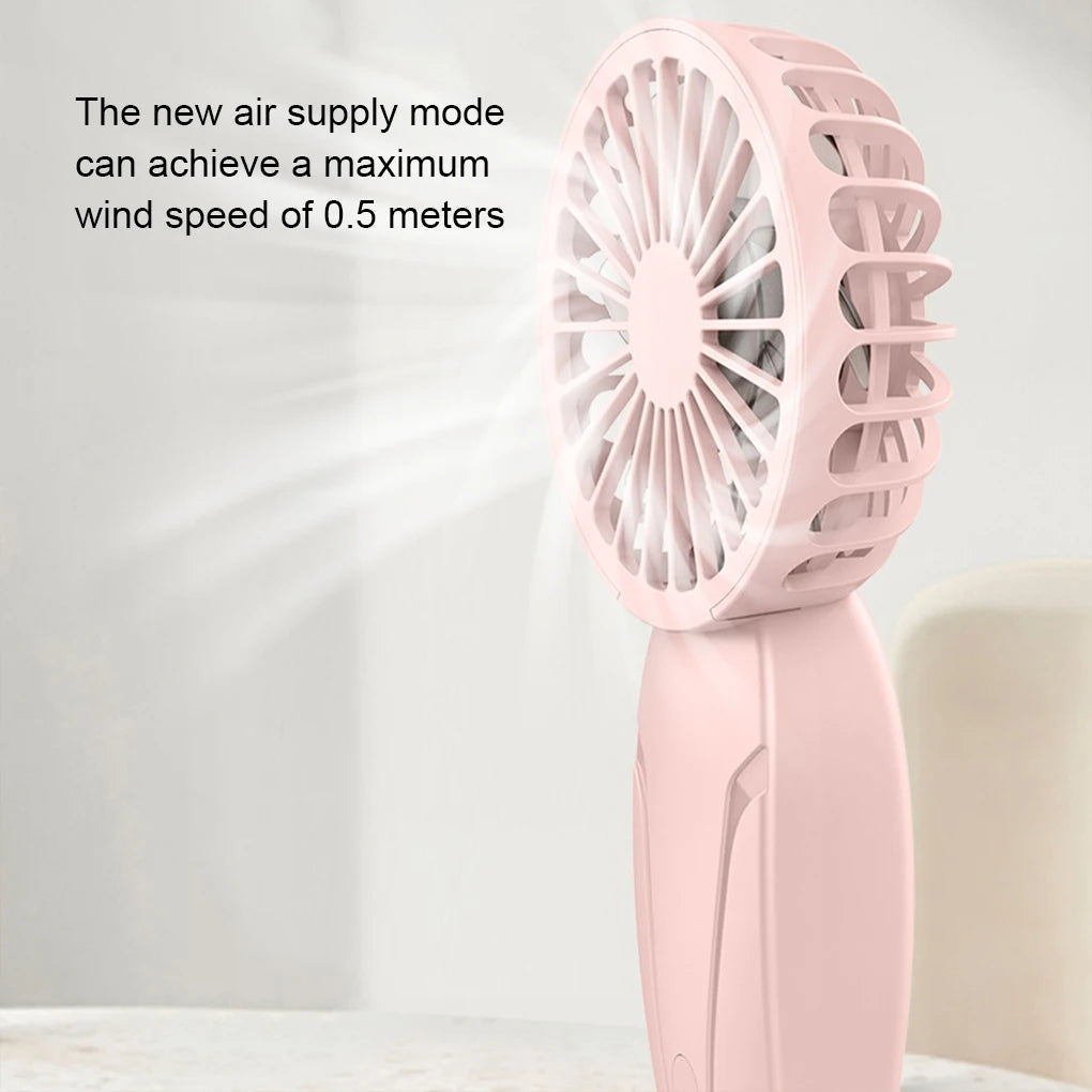 Ventilador pequeño de mano portátil, Mini ventilador de bolsillo, recargable por USB, ligero, ABS