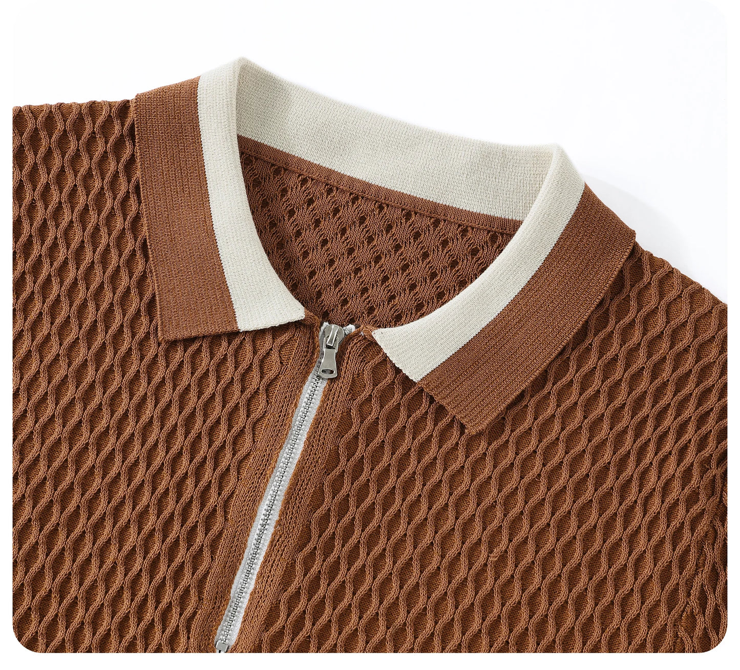 Camisa Polo de Punto Jacquard con Cuello en V para Hombre, Estilo Casual, Color Sólido, Manga Corta, Transpirable, Ropa de Lujo B24, 2026