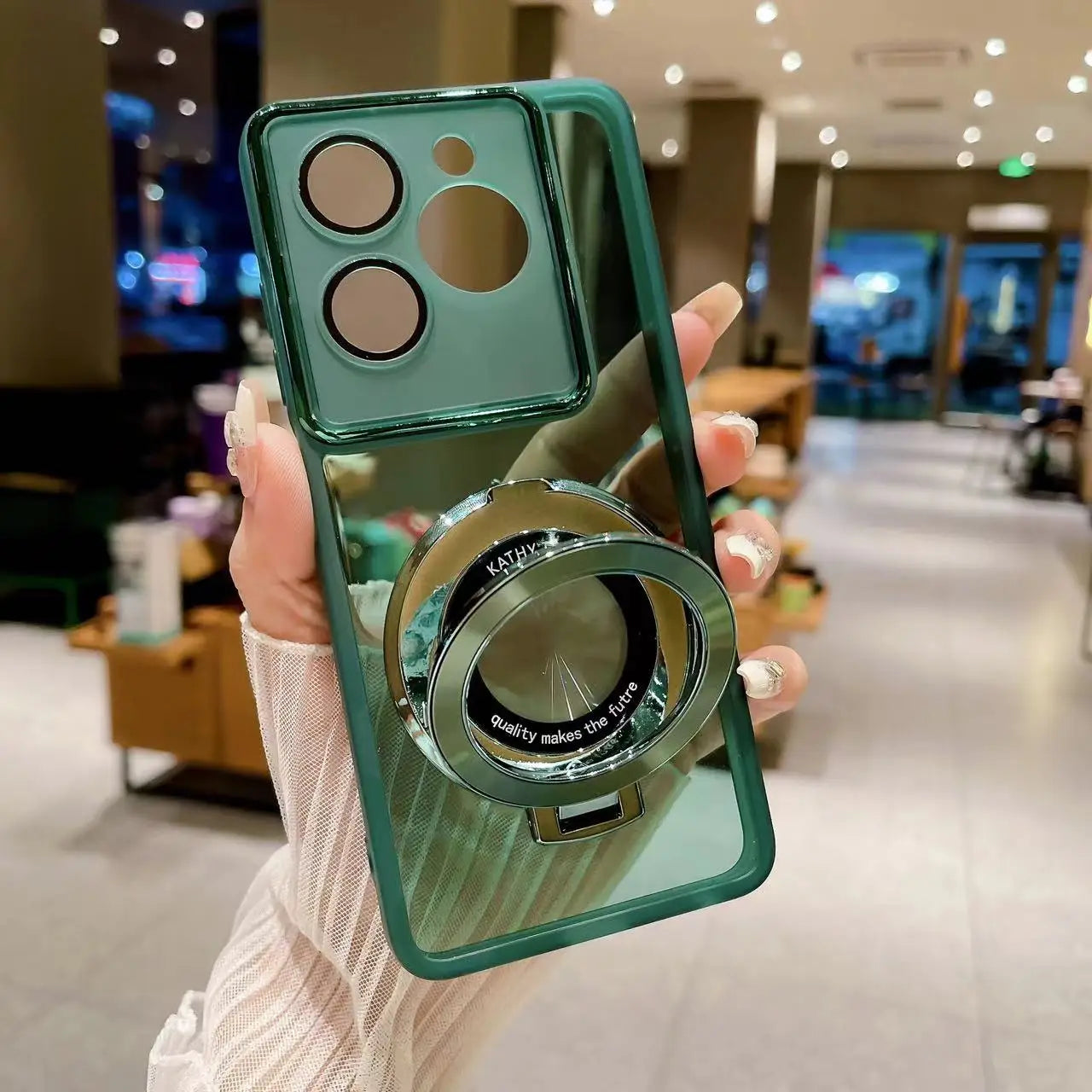 Funda de teléfono con soporte de anillo magnético para Realme 15 15T Realme 14 13 12 11 Pro Plus Pro + Note 70 60 50 70T cubierta transparente