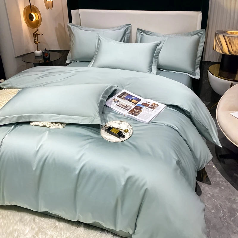 Juego de cama de lujo 100% algodón egipcio funda nórdica funda de almohada Ru Europa doble tamaño Queen King ropa de cama juegos de sábanas suaves