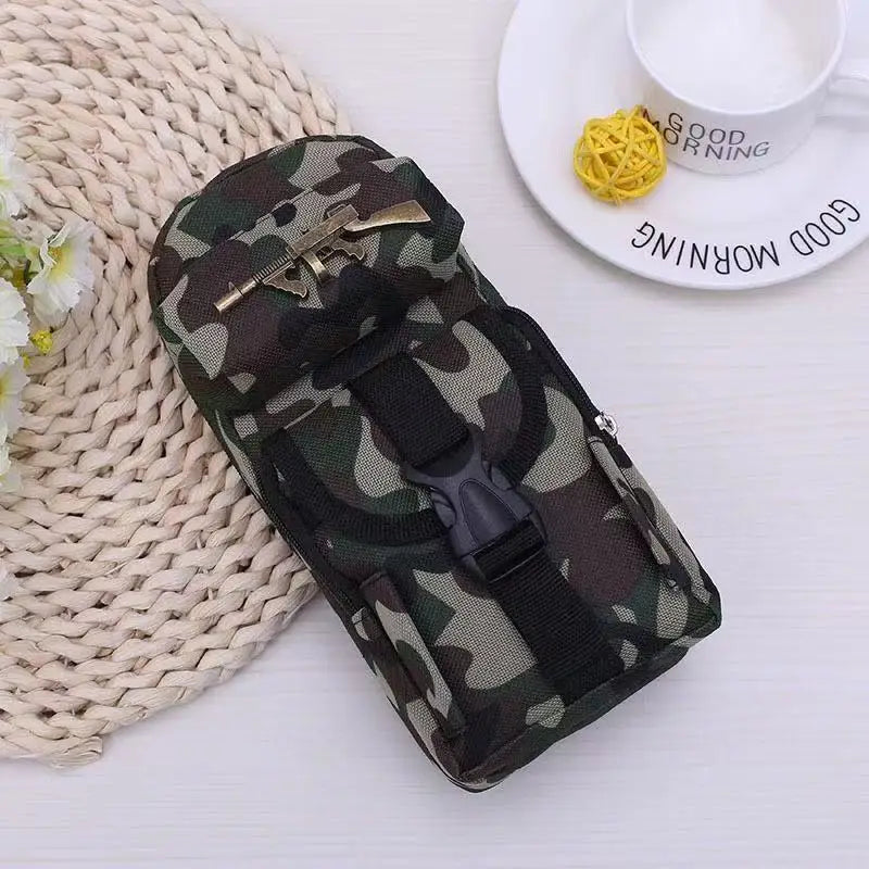 Mini estuche para lápices con mochila de camuflaje, bolsa de almacenamiento de papelería escolar de estilo militar, bolsa para bolígrafos para estudiantes y niños
