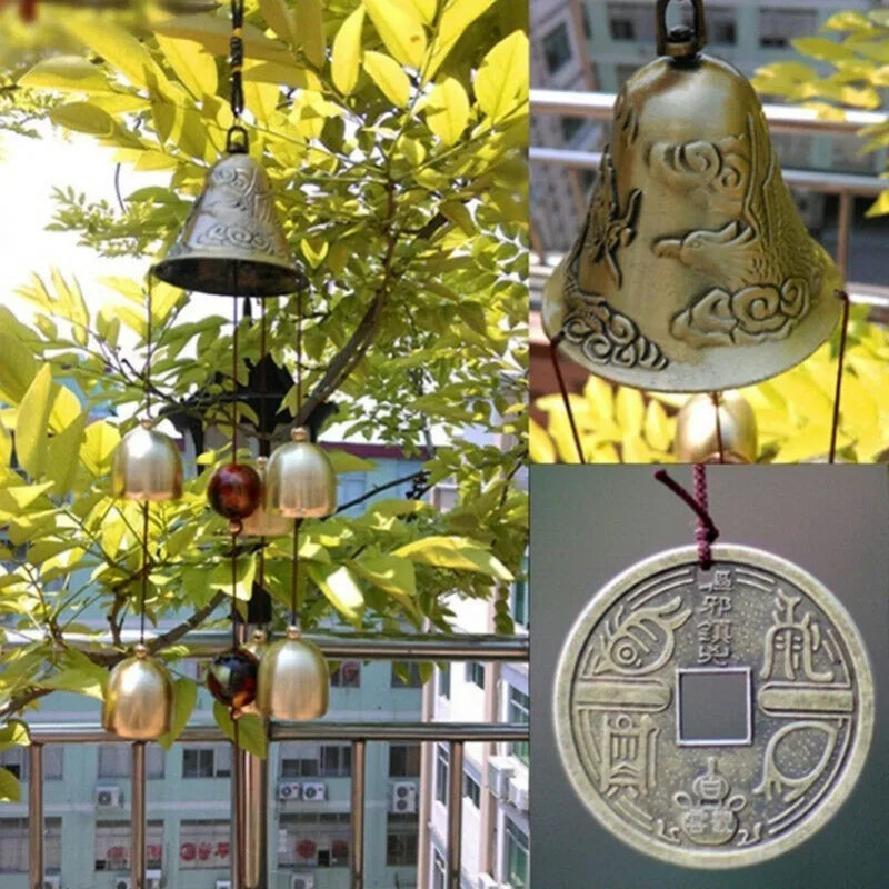 Adornos de carillón de viento, tapices de puertas, regalos, colgantes para balcón al aire libre, campanas de viento de cobre y Metal, campanas, colgantes de cascabeles para coche