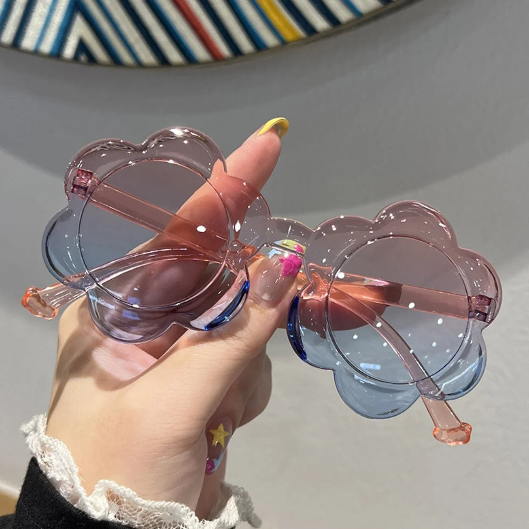 Gafas de sol con forma de flor para mujer, gafas de sol con montura de pétalos a la moda, protección UV385, lentes transparentes coloridas, gafas para fiesta en la playa
