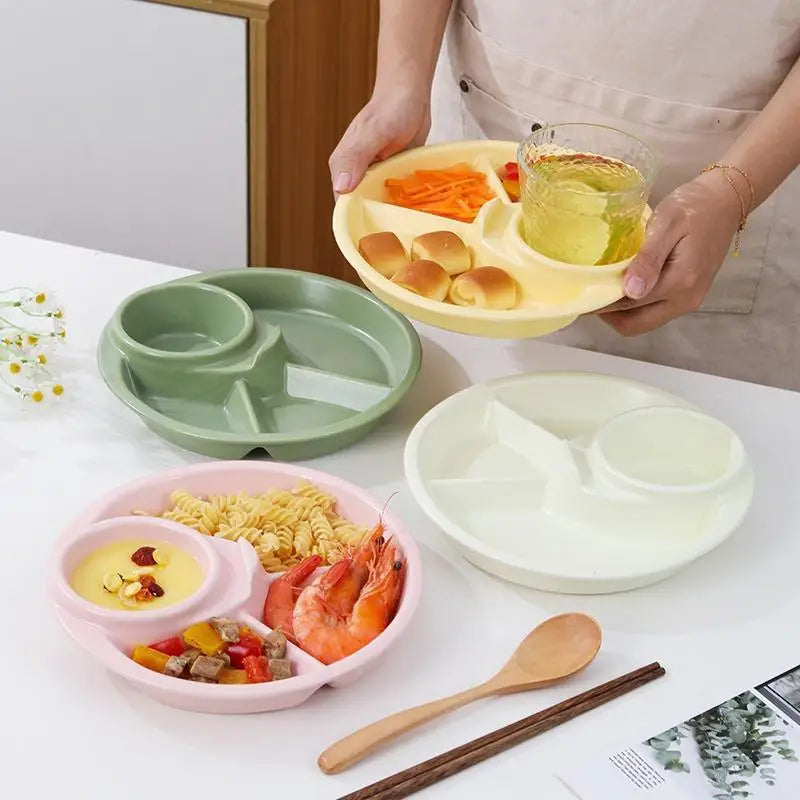 Plato Redondo para Frutas y Ensaladas, Bandeja para Desayuno, Aperitivos, Salsas, Platos para Cena, Postres y Tartas, Vajilla de Cocina