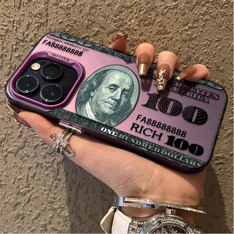 Funda de teléfono de PC con diseño Popular de dólar para iPhone 15 16 14 Plus 16E 13 12 Pro Max, cubierta dura mate a prueba de golpes para teléfono USD